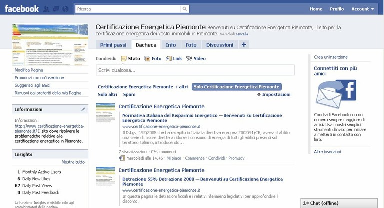 Pagina Facebook Certificazione Energetica Piemonte - big